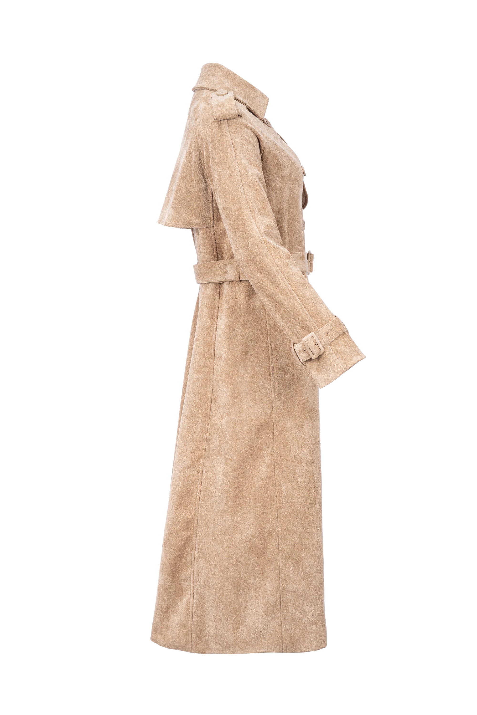 SUEDE TRENCH COAT معطف واقٍ من المطر من جلد الغزال