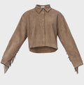 SUEDE CROP SHIRT