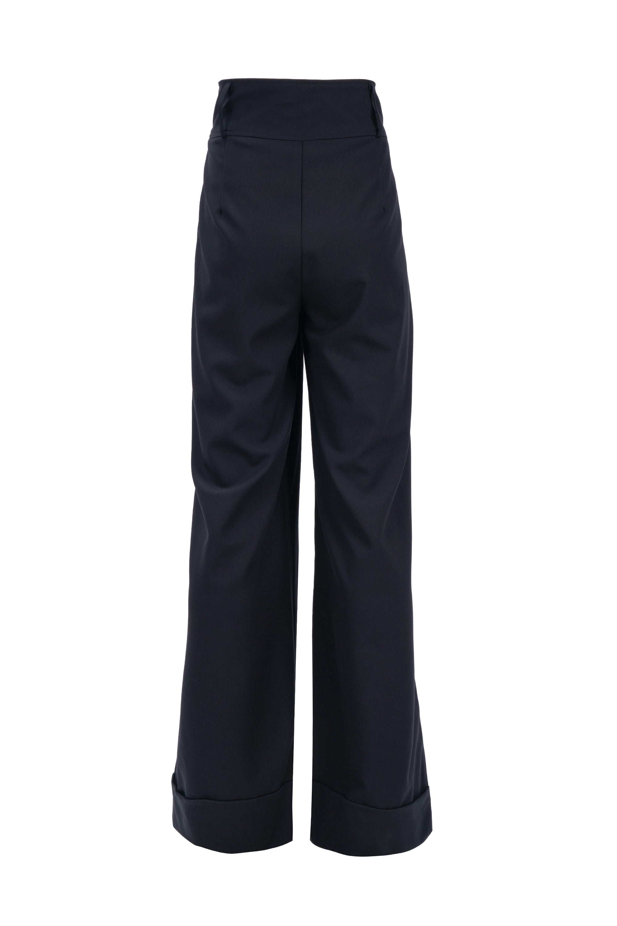 SCULPTED WIDE-LEG TROUSER بنطال واسع الساقين بتصميم منحوت