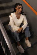 BOHO FRINGE TOP بلوزة بوهيمية مزينة بشراشيب