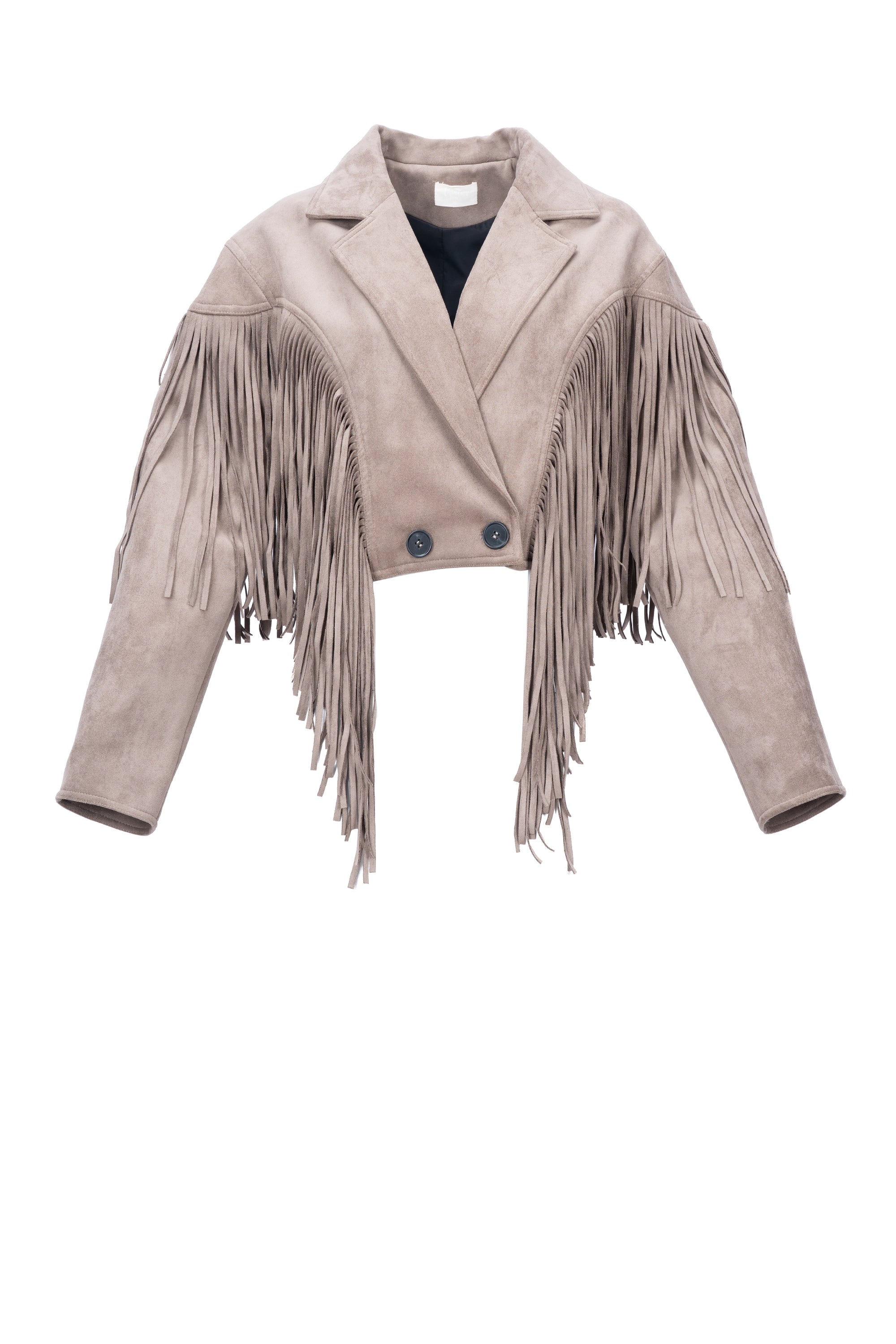 FRINGE RIDER SUEDE JACKET جاكيت من جلد الغزال مزين بشراشيب