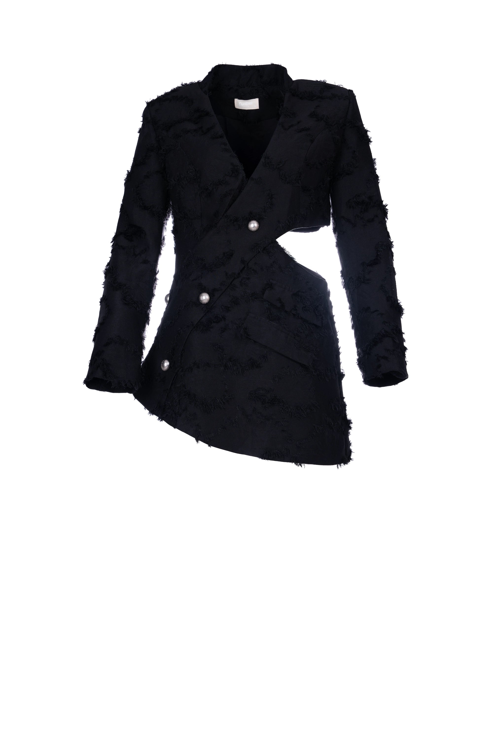 PEEK-A-BOO FRAY BLAZER بليزر بيك-أ-بو فراي