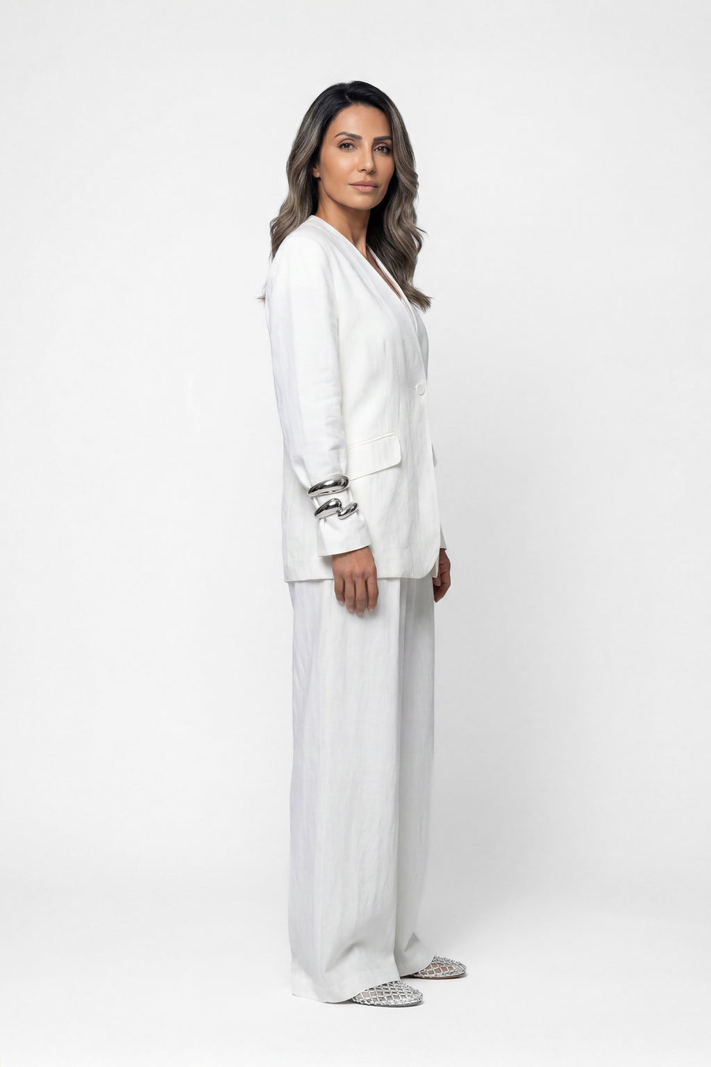 WOVEN BLAZER SET طقم بليزر منسوج
