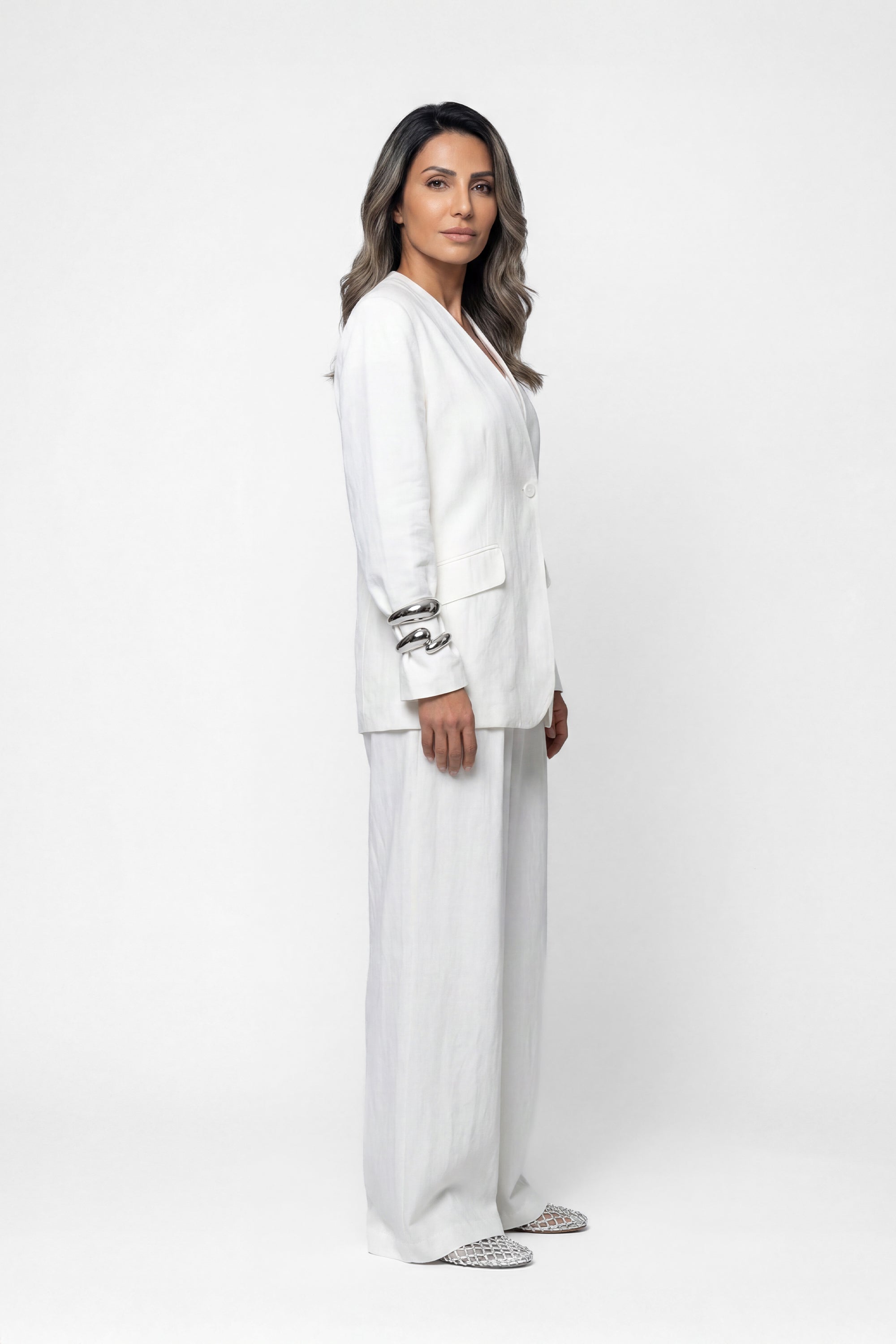 WOVEN BLAZER SET طقم بليزر منسوج