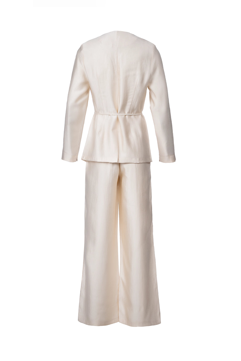 REGALIA CO-ORD SET : واسع الساقين. خصر مرتفع. إغلاق بسحاب