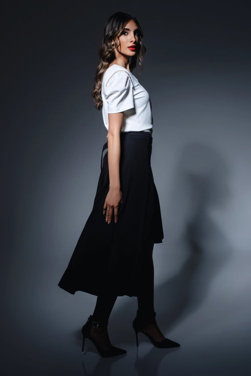 ACCORDION MIDI SKIRT تنورة ميدي قابلة للطي