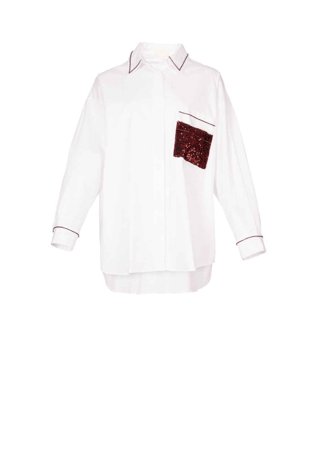 SEQUIN ACCENT SHIRT قميص مزين بالترتر