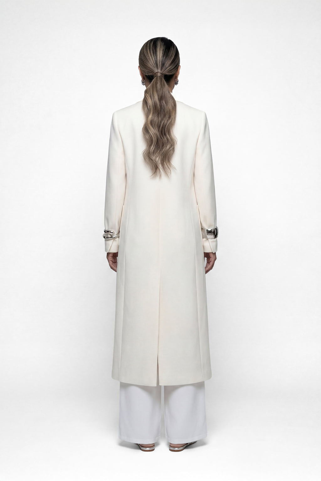 ECRU EMBER COAT معطف بلون بيج محمر