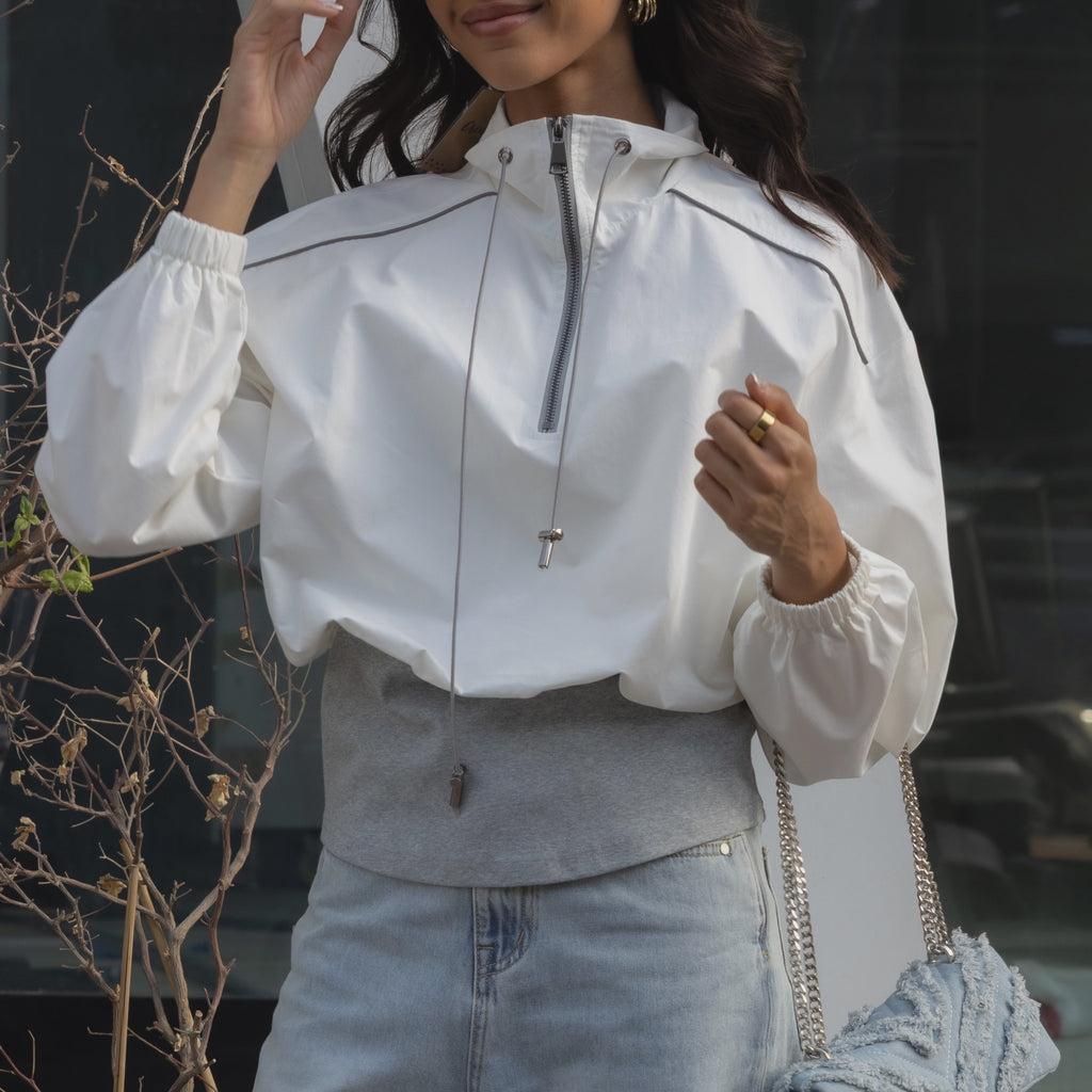 PIPED UP SWEATSHIRT سويت شيرت مزين بخطوط