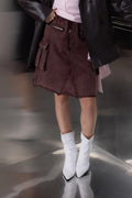 ACID DENIM SKIRT تنورة من قماش الدنيم اللاصق