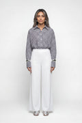LUMINOUS STRIPED SHIRT قميص مخطط لامع