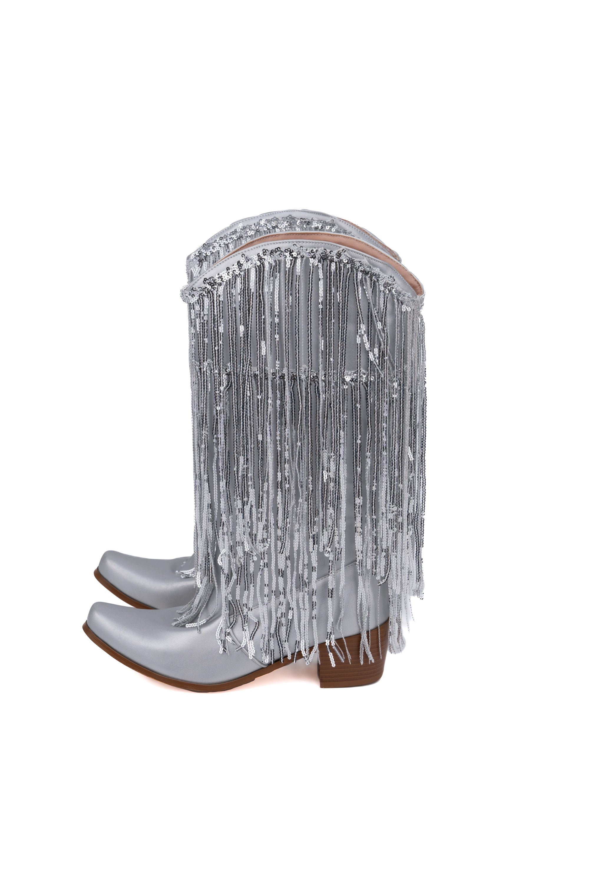 SIREN FRINGE BOOTS PU أحذية ذات شراشيب سيرين من البولي يوريثان