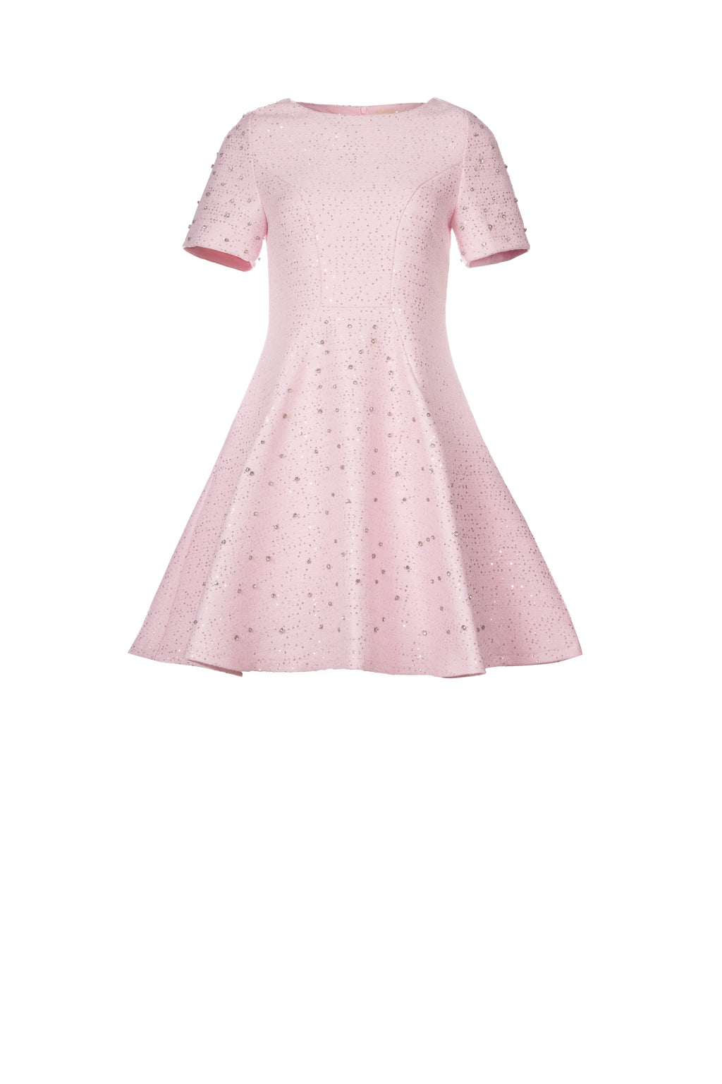 ROSY TWEED DRESS فستان من التويد الوردي