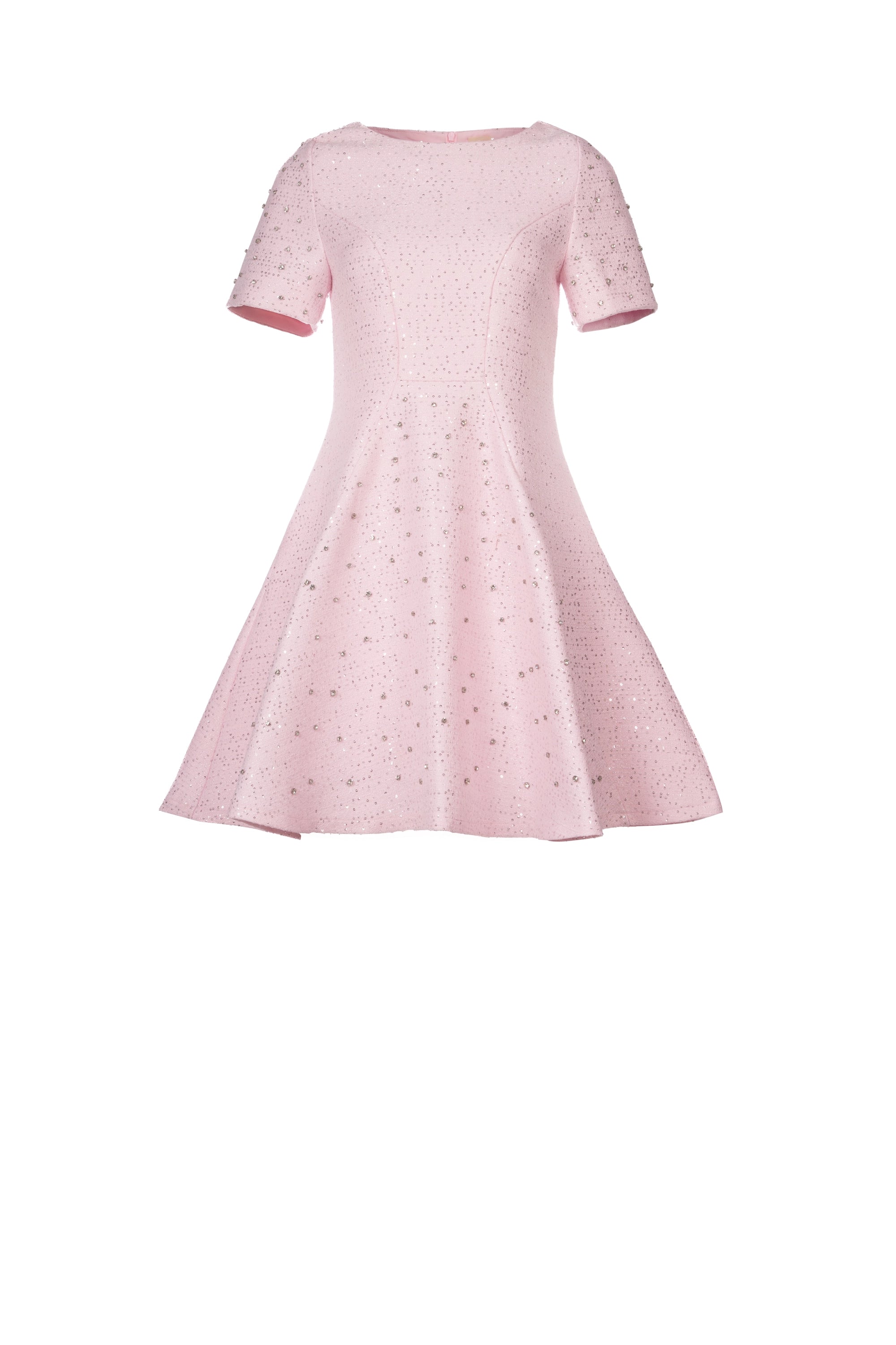 ROSY TWEED DRESS فستان من التويد الوردي
