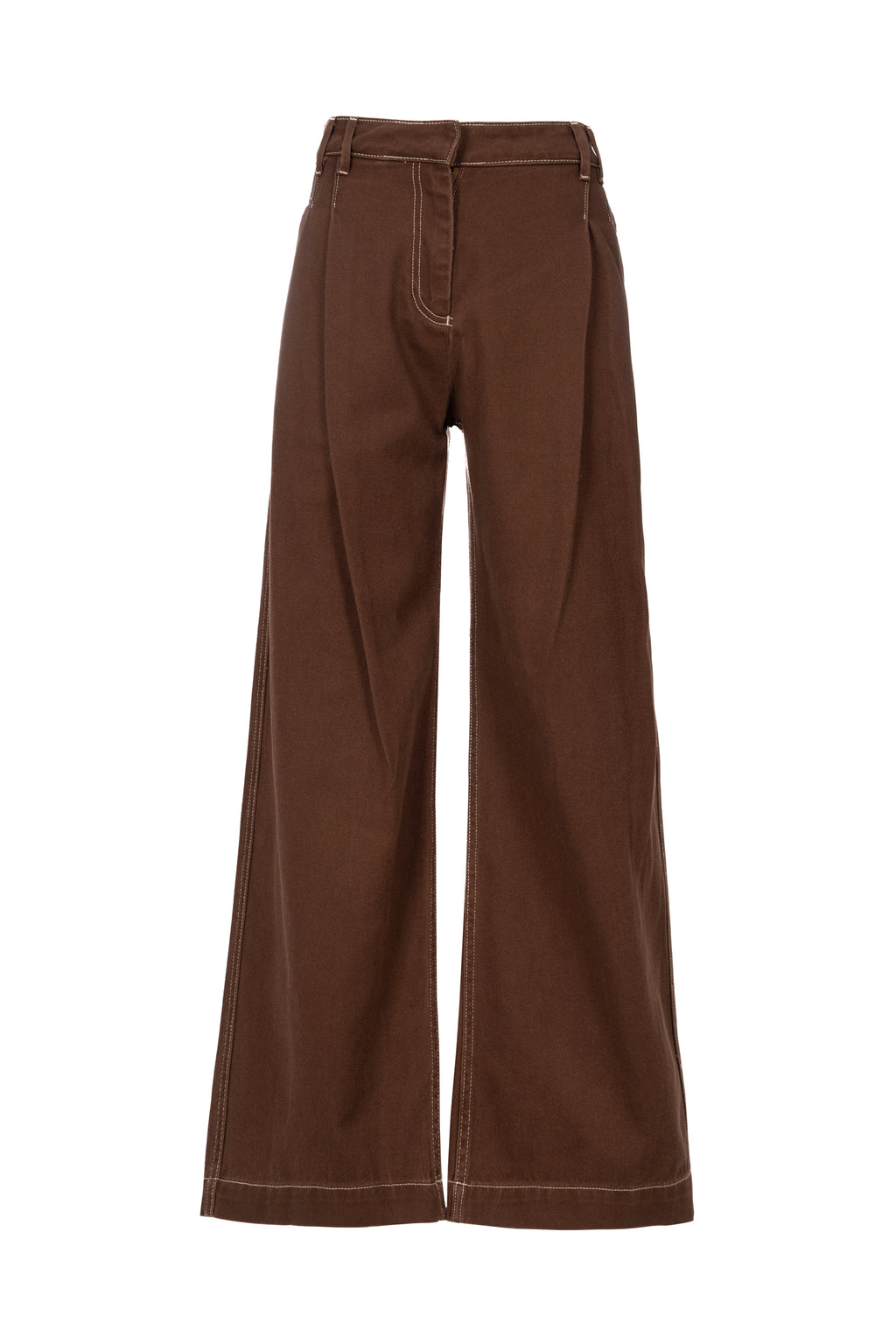 EARTHY STRAIGHT JEANS بنطلون جينز مستقيم بلون ترابي