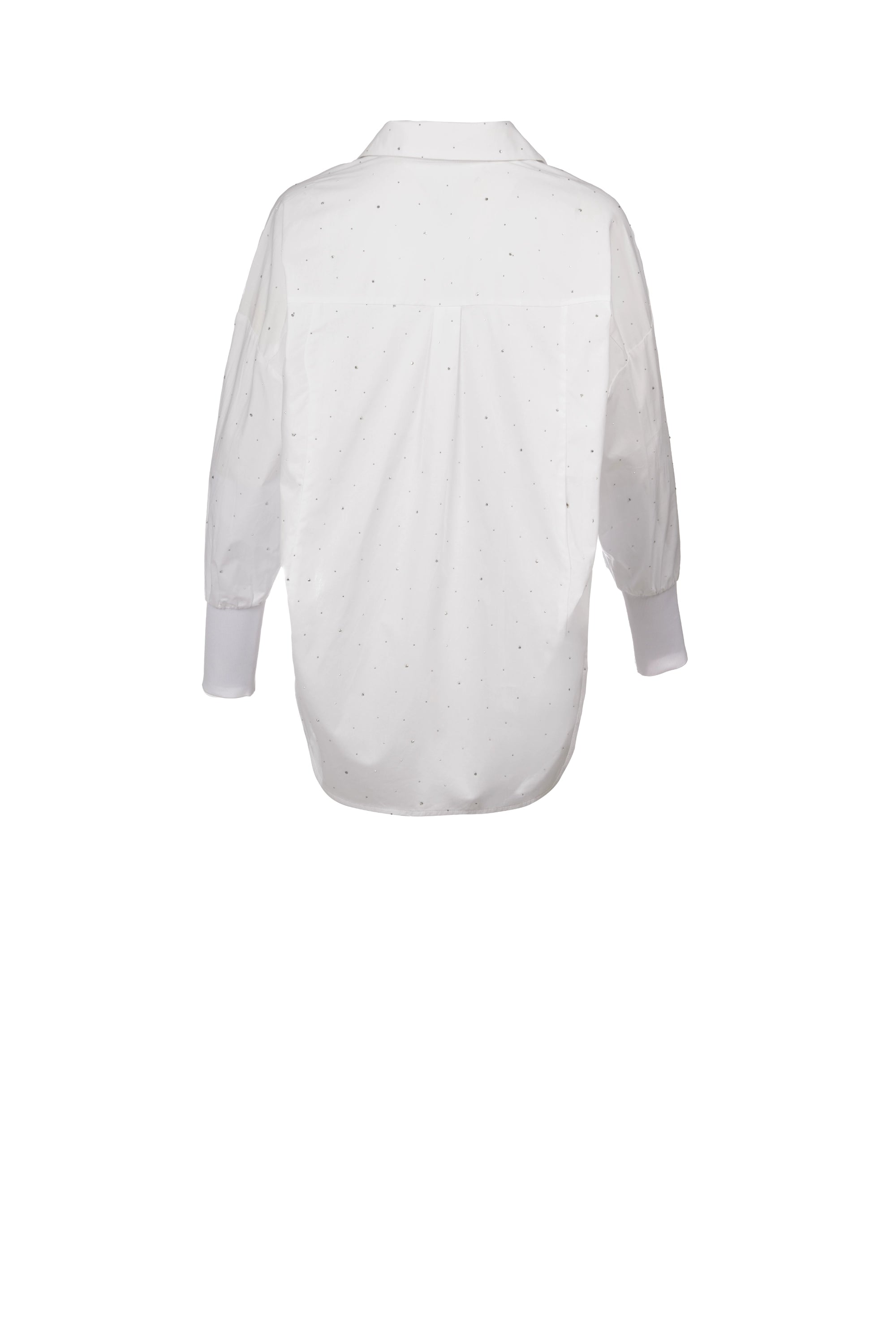 RITZ SHIRT قميص بطول عادي    أكمام طويلة باساور مضلعة فنحة العنق حجر الراين في كل مكان