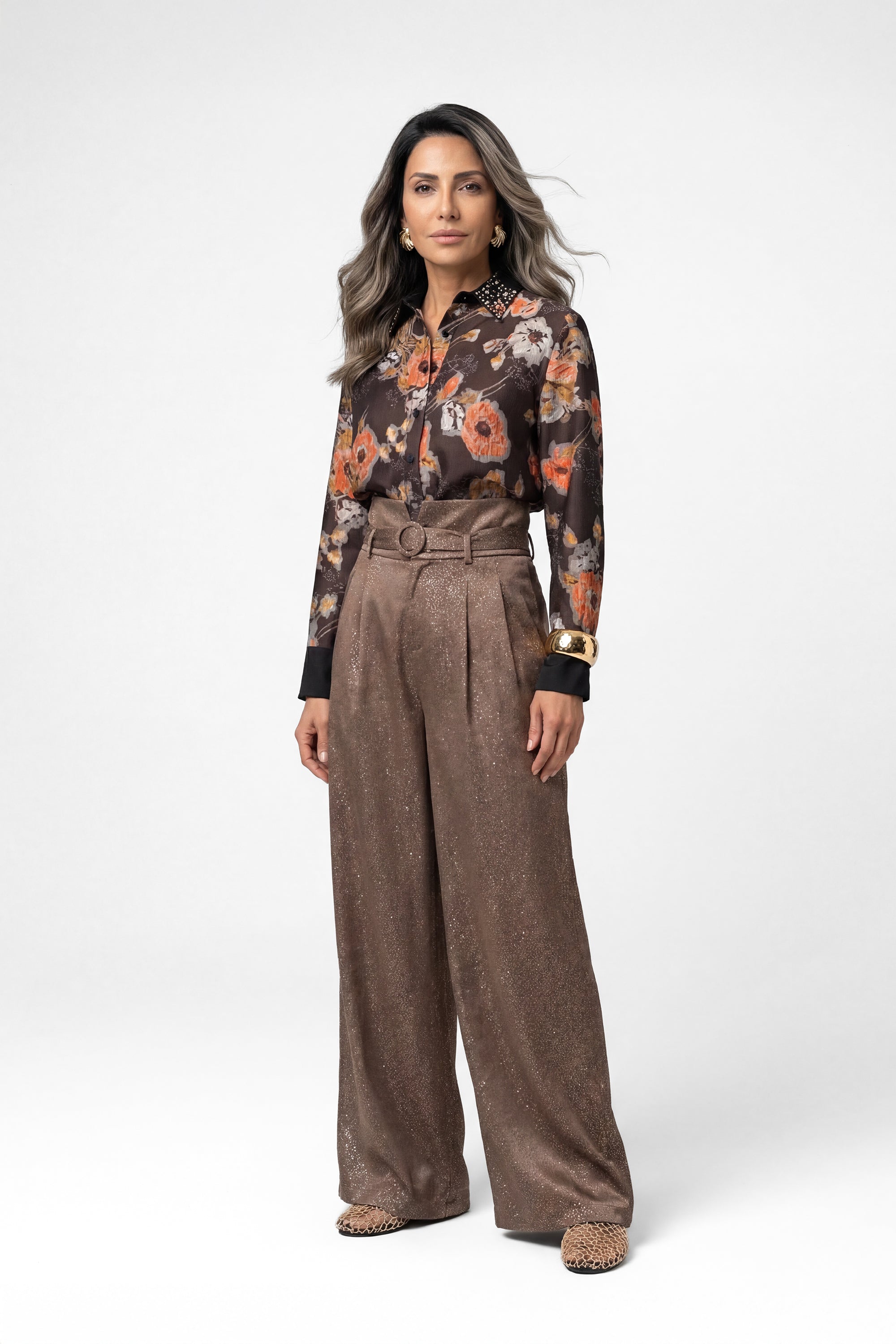 FLORET JACQUARD SHIRT قميص جاكار مزين بالزهور