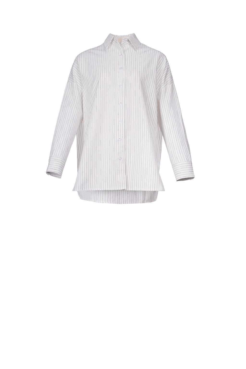 WHITE GLITZ SHIRT قميص أبيض لامع