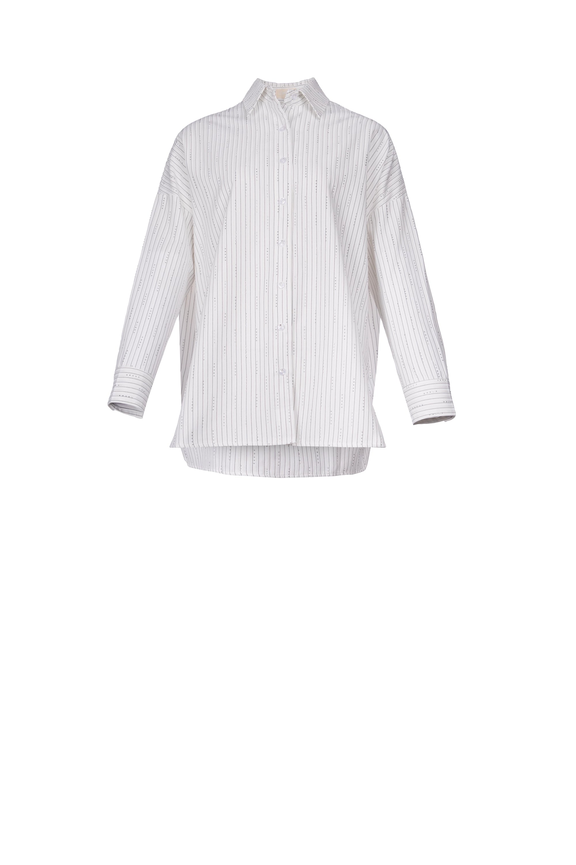 WHITE GLITZ SHIRT قميص أبيض لامع