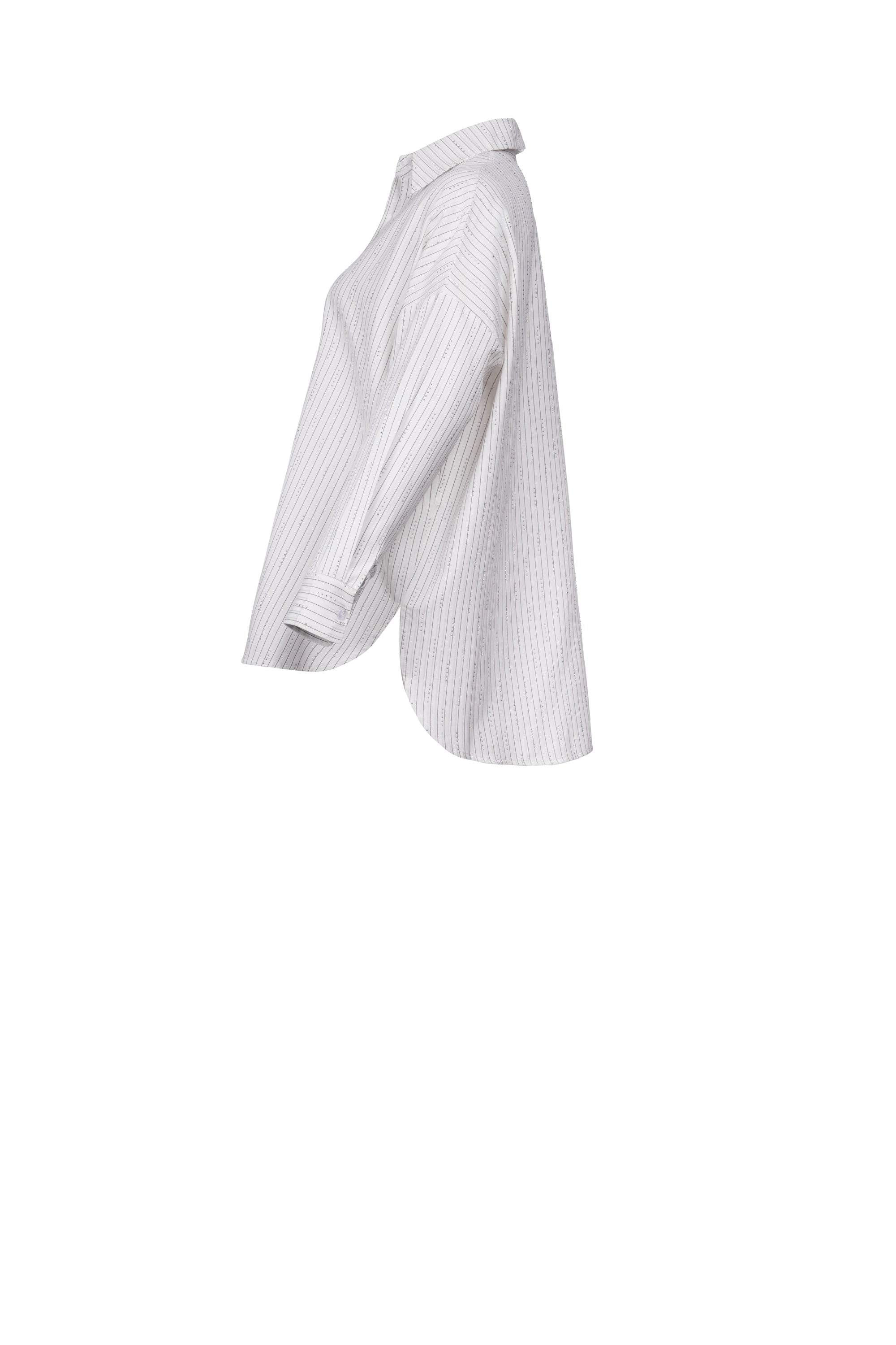 WHITE GLITZ SHIRT قميص أبيض لامع