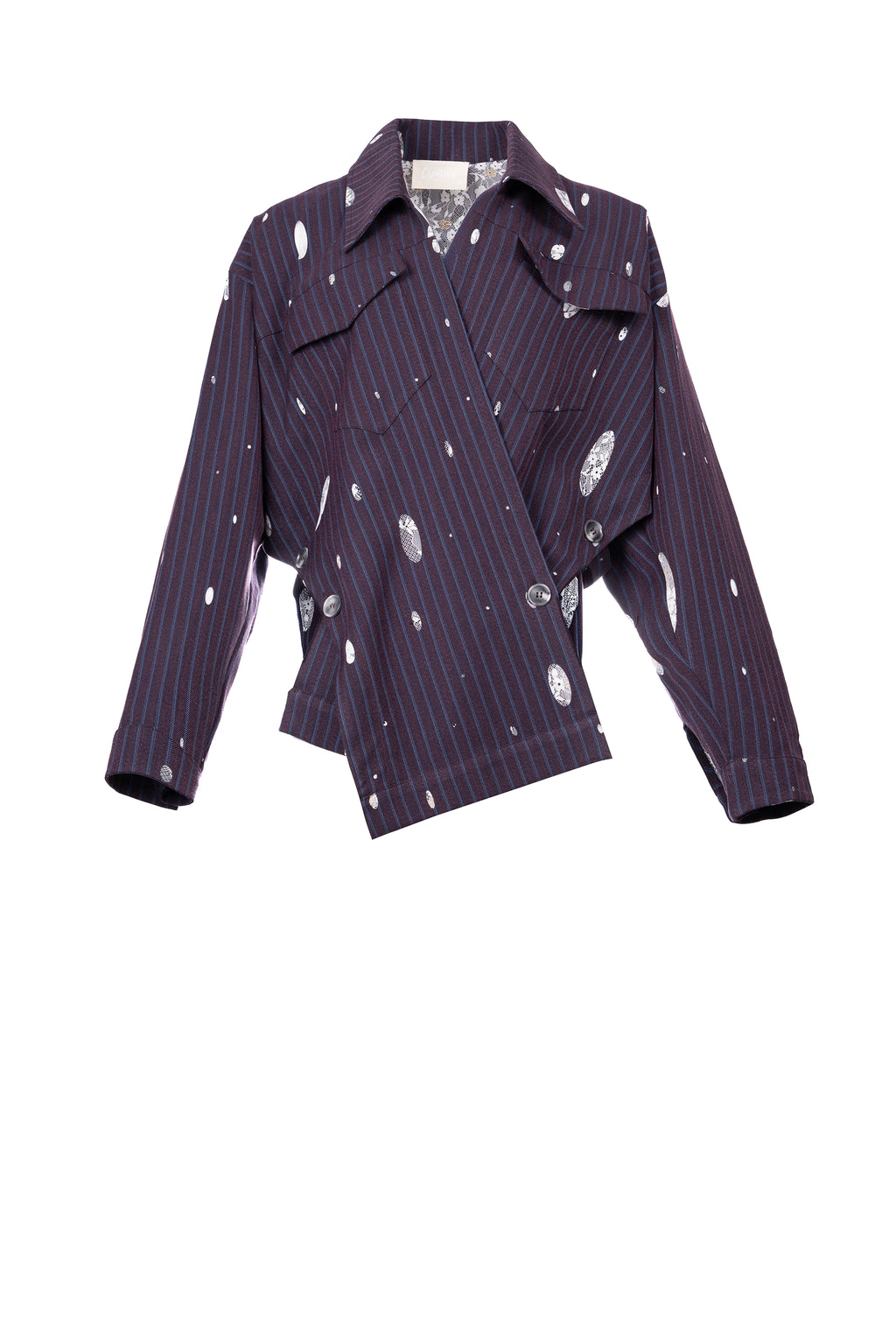 LAYERD WRAP BLAZER سترة بليزر بنمط ملفوف وطبعة