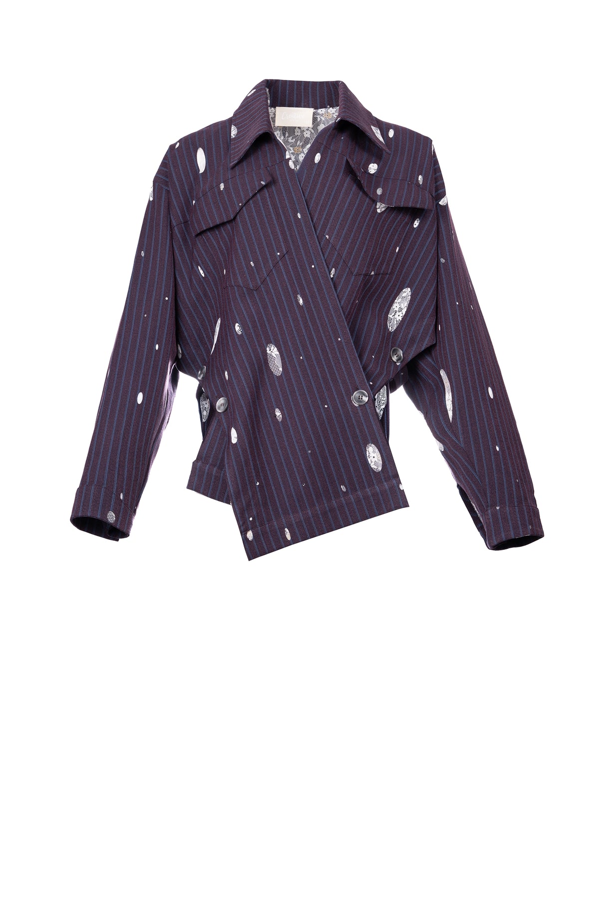 LAYERD WRAP BLAZER سترة بليزر بنمط ملفوف وطبعة