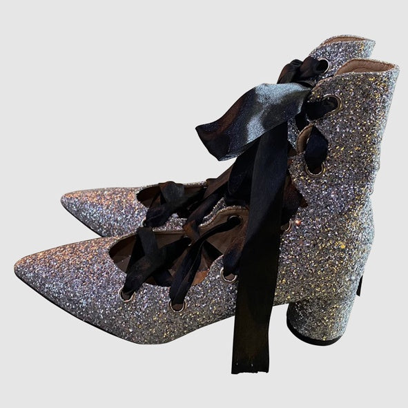 Bling Pointed Toe Ballet Pumps حذاء