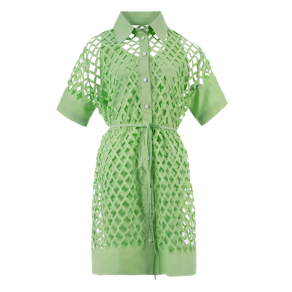 Mossy Marvel mid fit dress half sleeve plain فستان متناسق كم قصير ساده