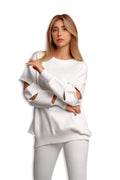 Top with cut out sleeve - قمة مع قطع الأكمام