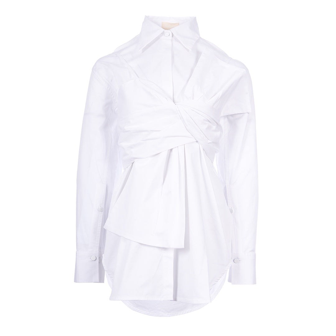 Gardenia Glamour mid shirt long sleeve plain قميص متوسط الطول كم طويل سادة