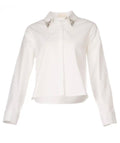 CROP GLITZ APEX SHIRT طول قصير، أكمام طويلة، حافة سفلية.