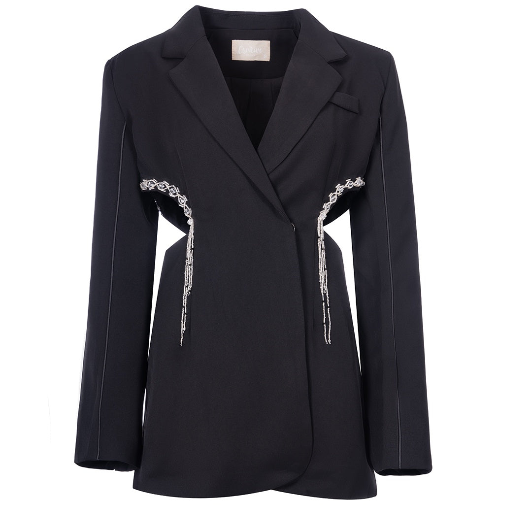 Shimmer Side fit blazer long sleeve جاكيت متناسق كم طويل
