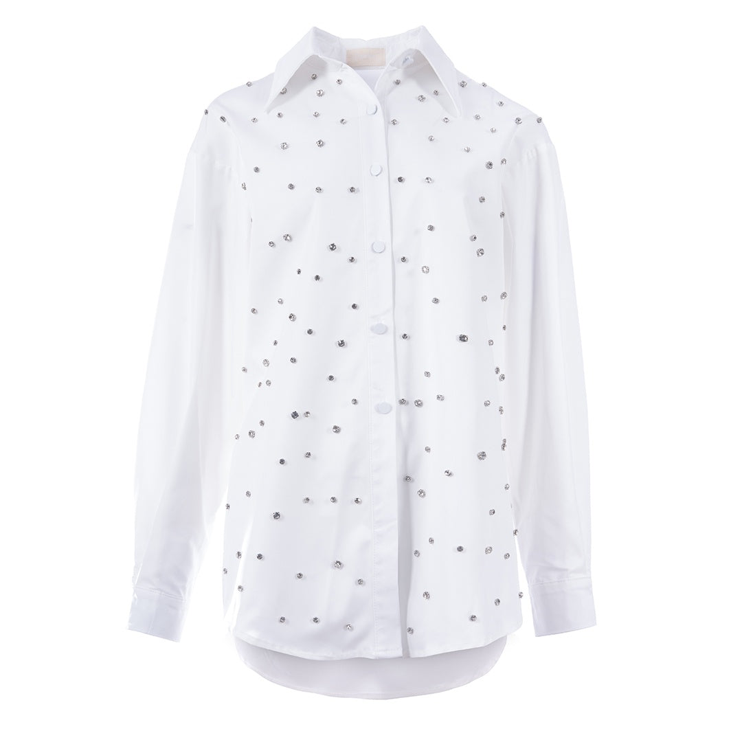 Shinning Glamour fit shirt long sleeve plain قميص متناسق كم طويل سادة
