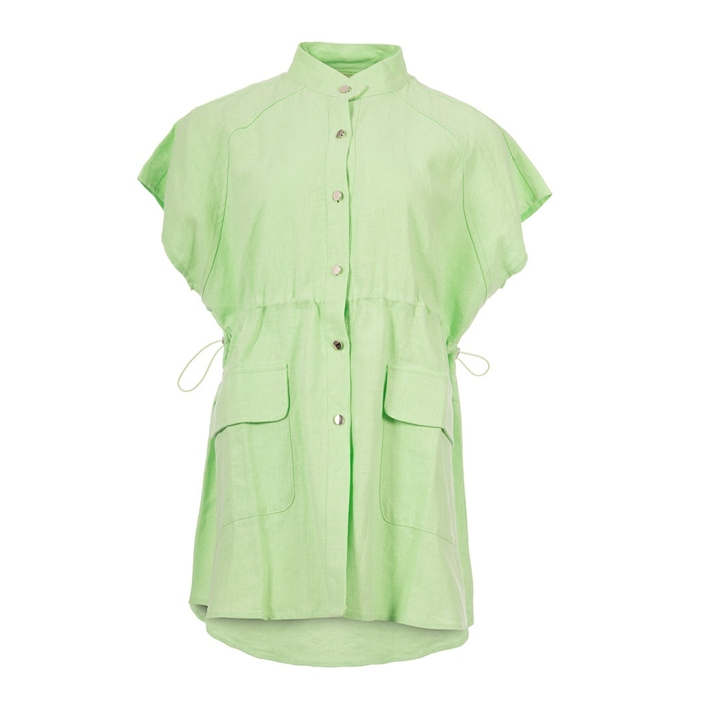 Pistachio fit shirt half sleeve plain قميص متناسق كم قصير سادة