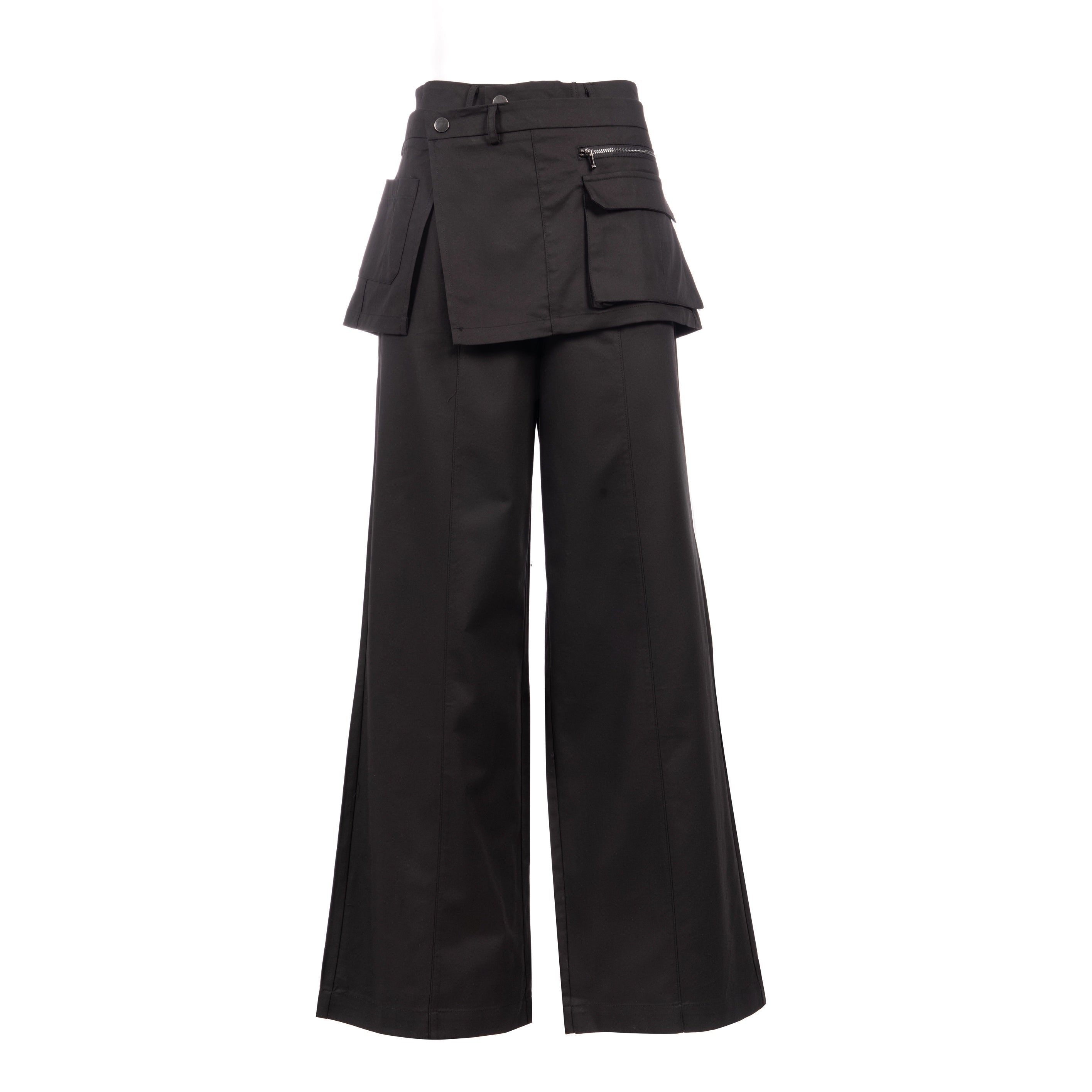 SNAP OVER PANT High Rise. Flap with Cargo Pocket. Straight fit. Button & Zip Closure. واسع بخصر عالي