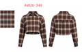 CROPPED PLAID OVERSHIRT  قميص خارجي قصير بنقشة مربعات