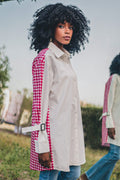 Shirt fit long printed long sleeves  قميص متناسق طويل اكمام طويله مطبوع