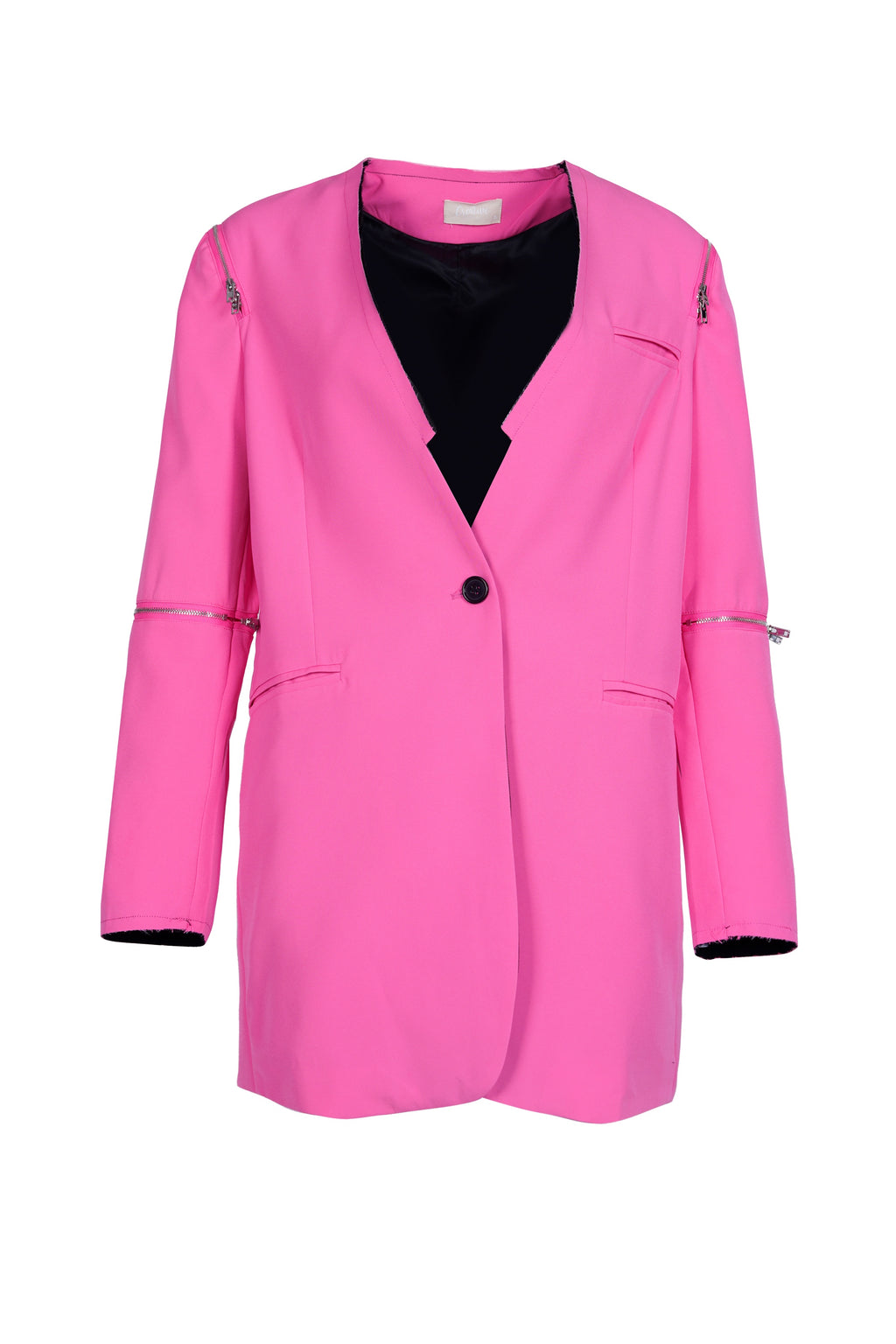 Lady Pink- BLAZER fit mid long sleeve  plain   -قميص/متناسق/متوسط الطول /اكمام طويله/ساده