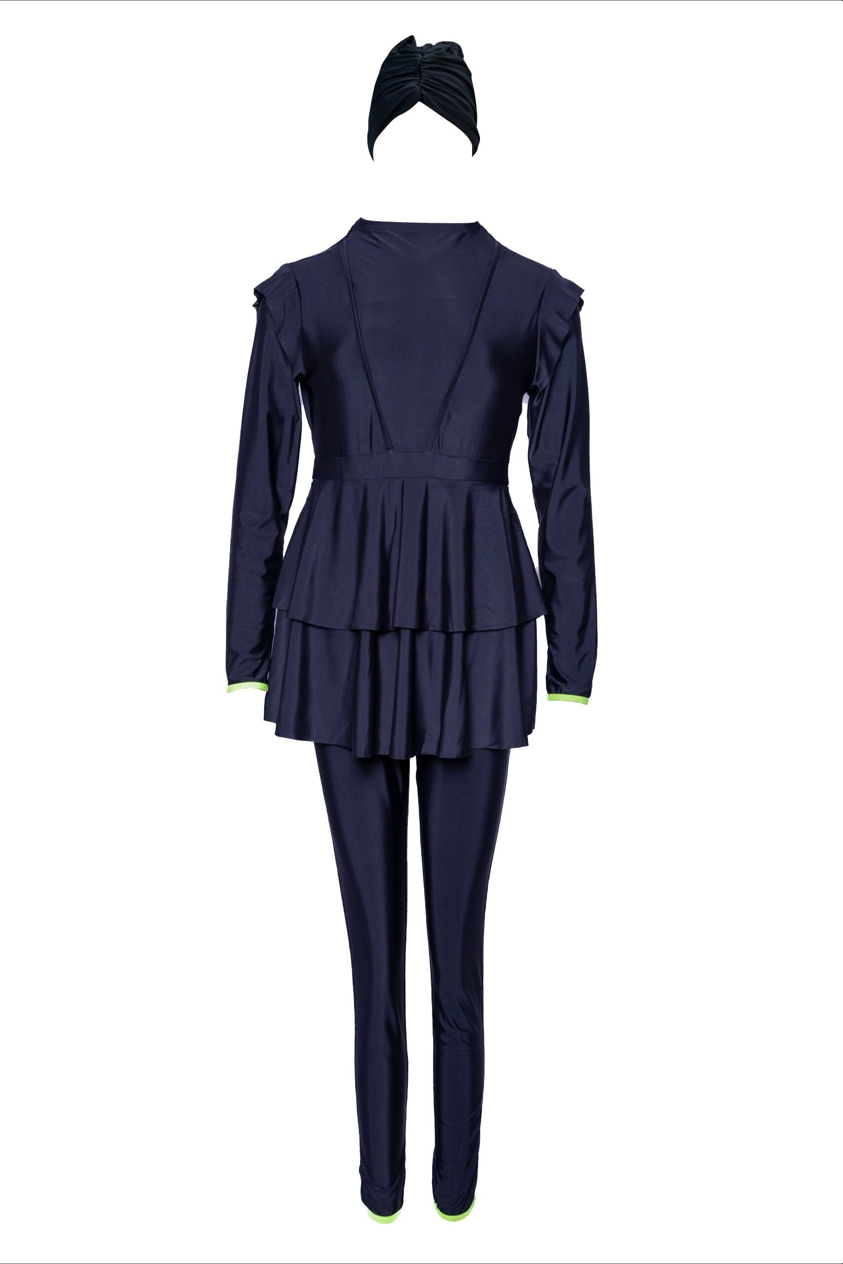 Modest Swim Suit FIT LONG LONG SLEEVE PLAIN - ملابس السباحة للمحجبات متناسق طويل اكمام طويله ساده